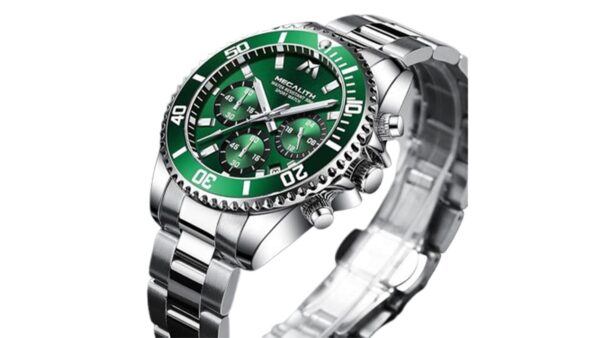 MEGALITH Mens Watches Stainless Steel Waterproof Analog Quartz Fashion Business Chronograph Watch for Men, Auto Date