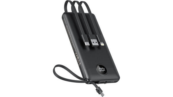 VEEKTOMX Portable Charger with Built-in Cables 10000mAh Power Bank for iPhone Slim Fast Charge USB C Battery Pack Travel Essentials Powerbank Compatible with iPhone, Samsung, Android, etc