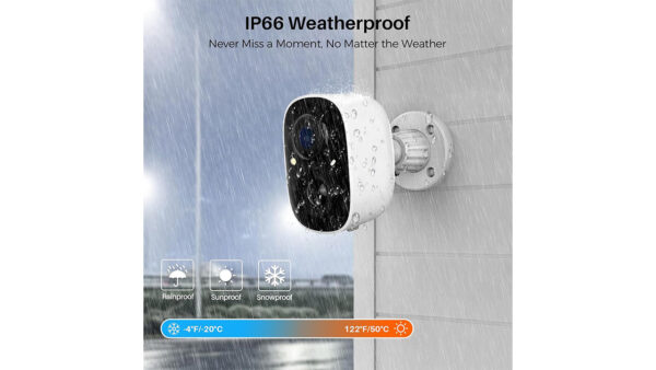 Security Cameras Wireless Outdoor, Outside Cameras for Home Security with AI Motion Detection, Battery Powered, 2K Color Night Vision, IP66 Weatherproof, 2-Way Talk, SD/Cloud Storage (4 Packs) - Image 3