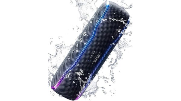 Portable Bluetooth Speaker, IPX7 Waterproof Wireless Speakers with Colorful Flashing Lights, 25W Super Bass 24H Playtime, 100ft Range,