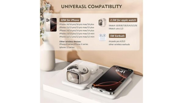 Magnetic Wireless Charger for iPhone: 3 in 1 Travel Charging Station for Apple Devices for iPhone 16 15 14 13 12 Pro Max Plus - Foldable Charging Pad for Apple Watch Series & Airpods 4 3 2 Pro - Image 2