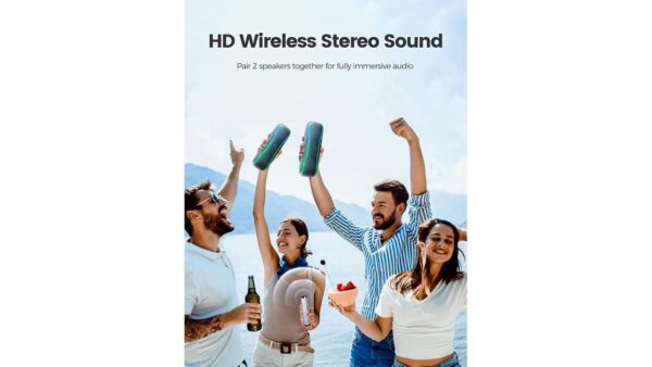 Portable Bluetooth Speaker, IPX7 Waterproof Wireless Speakers with Colorful Flashing Lights, 25W Super Bass 24H Playtime, 100ft Range, - Image 4