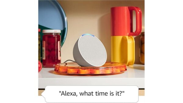 Amazon Echo Pop (newest model), Our smallest Alexa speaker, Fits in any room, Glacier White - Image 2