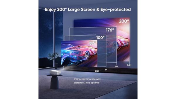 Projector with WiFi and Bluetooth, Upgrade Outdoor Projector, Mini Movie Projector Supports 1080P Synchronize Smartphone Screen by WiFi/USB Cable for Home Entertainment - Image 2