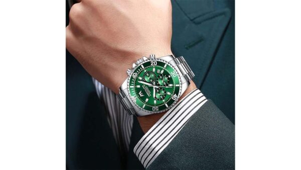 MEGALITH Mens Watches Stainless Steel Waterproof Analog Quartz Fashion Business Chronograph Watch for Men, Auto Date - Image 2