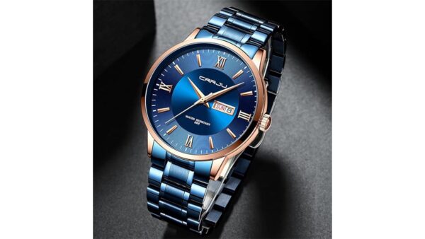 CRRJU Men's Fashion Luxury Stainless Steel Watches for Men Business Auto Date Chronograph Analog Quartz Wristwatches - Image 5
