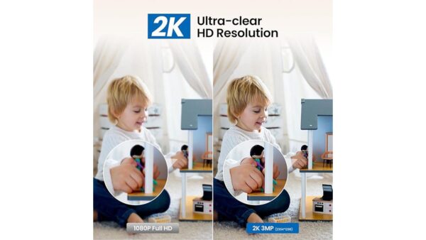 2K Home Security Cameras-2.4Ghz WiFi Indoor Camera with 360° Motion Detection for Pets/Nanny/Baby/Dog, 2 Way Audio, 24/7 SD Card Storage, Cloud Storage, Works with Alexa & Google Home, D1 4P - Image 3