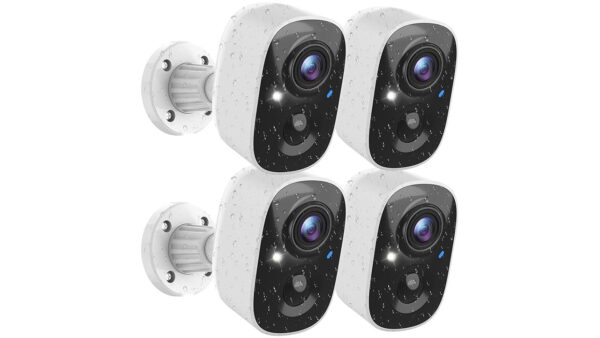 Security Cameras Wireless Outdoor, Outside Cameras for Home Security with AI Motion Detection, Battery Powered, 2K Color Night Vision, IP66 Weatherproof, 2-Way Talk, SD/Cloud Storage (4 Packs)