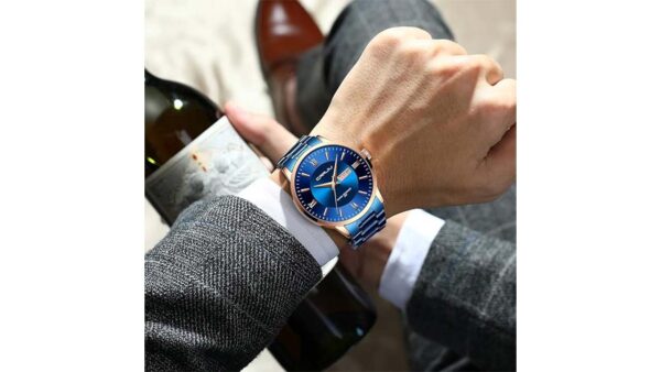 CRRJU Men's Fashion Luxury Stainless Steel Watches for Men Business Auto Date Chronograph Analog Quartz Wristwatches - Image 3