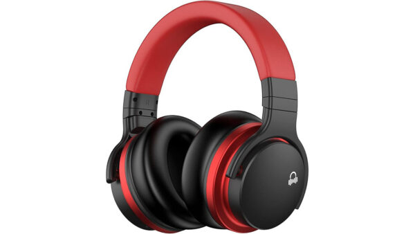 MOVSSOU E7 Active Noise Cancelling Headphones Bluetooth Headphones Wireless Headphones Over Ear with Microphone Deep Bass, Comfortable Protein Earpads, 30 Hours Playtime for Travel/Work, Black