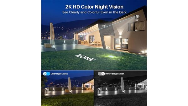 Security Cameras Wireless Outdoor, Outside Cameras for Home Security with AI Motion Detection, Battery Powered, 2K Color Night Vision, IP66 Weatherproof, 2-Way Talk, SD/Cloud Storage (4 Packs) - Image 6