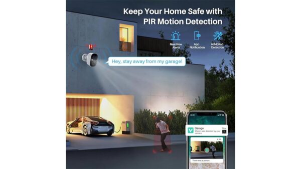 Security Cameras Wireless Outdoor, Outside Cameras for Home Security with AI Motion Detection, Battery Powered, 2K Color Night Vision, IP66 Weatherproof, 2-Way Talk, SD/Cloud Storage (4 Packs) - Image 5